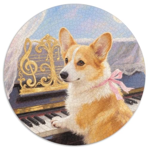 Corgi 1000 Teile Puzzle Haustier Hund Rund Puzzle Für Erwachsene Und Kinder Pädagogisches Für Erwachsene Kinder Buntes Tier Stressabbau-Spielzeug 1000pcs (67.5x67.5cm) von OJASDBDJE