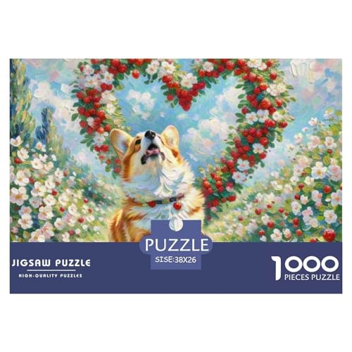Corgi 1000 Teile Puzzles Haustier Hund Für Kinder Ab 12 Jahren Entspannend Detailreich Spaß Lernspiel 38x26cm/1000pcs von OJASDBDJE
