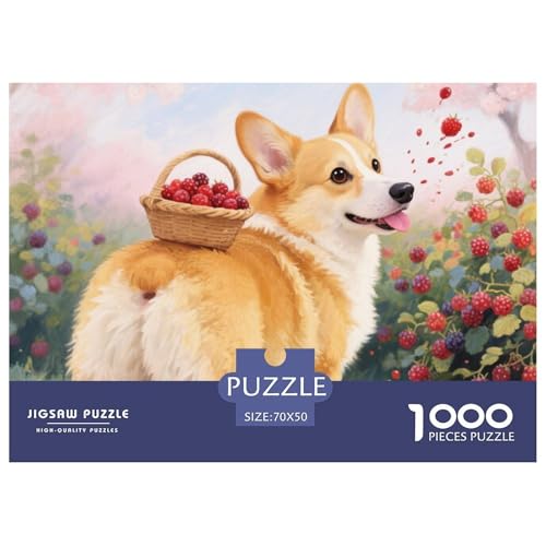 Corgi 1000 Teile Puzzles Haustier Hund Für Kinder Ab 12 Jahren Entspannend Detailreich Spaß Pädagogisches Spiel 70x50cm/1000pcs von OJASDBDJE
