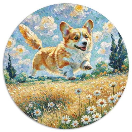 Corgi Mit 1000 Teilen Puzzle Haustier Hund Circular Puzzle Für Erwachsene Und Kinder Pädagogisches Für Erwachsene Kinder Buntes Tier Stressabbau-Spielzeug 1000pcs (67.5x67.5cm) von OJASDBDJE