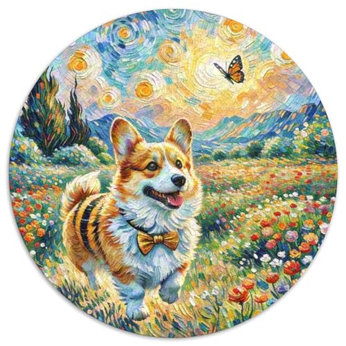Corgi Mit 1000 Teilen Puzzle Haustier Hund Circular Puzzle Für Erwachsene Und Kinder Pädagogisches Für Erwachsene Kinder Buntes Tier Stressabbau-Spielzeug 1000pcs (67.5x67.5cm) von OJASDBDJE