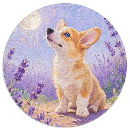 Corgi Mit 1000 Teilen Puzzle Haustier Hund Circular Puzzles Geeignet Ab 12 Jahren Pädagogisches Für Erwachsene Kinder Buntes Tier Geschenke 1000pcs (67.5x67.5cm) von OJASDBDJE