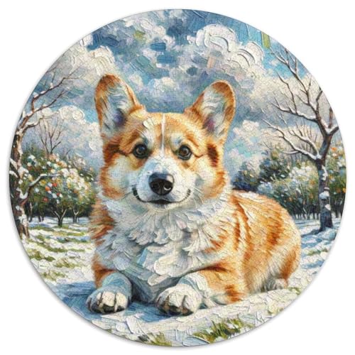 Corgi Mit 1000 Teilen Puzzle Tierhund Circular Puzzle Für Erwachsene Und Kinder Pädagogisches Für Erwachsene Kinder Buntes Tier Stressabbau-Spielzeug 1000pcs (67.5x67.5cm) von OJASDBDJE