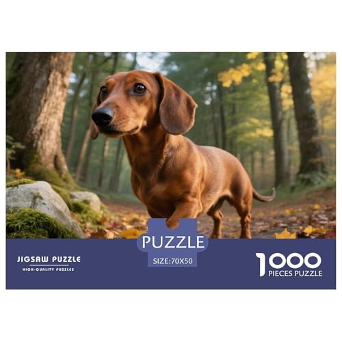Dachshund 1000 Teile Puzzle Haustier Hund Für Die Ganze Familie Herausforderung Detailreich Spaß Lernspiel 70x50cm/1000pcs von OJASDBDJE