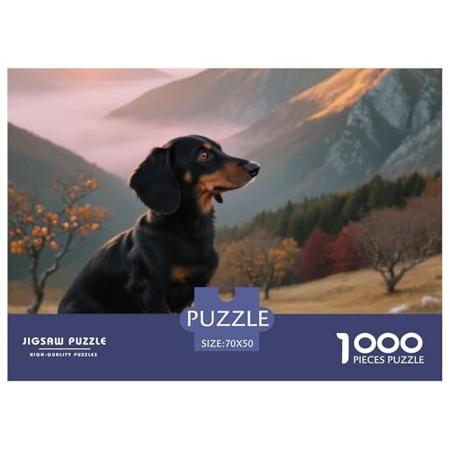 Dachshund 1000 Teile Puzzle Haustier Hund Geschenke Für Frauen/Männer Entspannend Detailreich Spielzeug Pädagogisches Spiel 70x50cm/1000pcs von OJASDBDJE