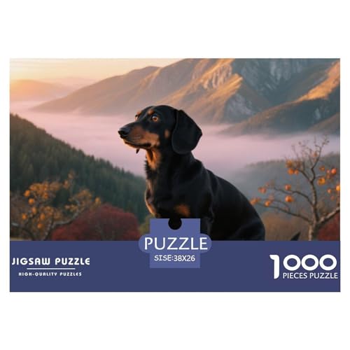 Dachshund 1000 Teile Puzzles Haustier Hund Für Kinder Ab 12 Jahren Entspannend Detailreich Spielzeug Lernspiel 38x26cm/1000pcs von OJASDBDJE