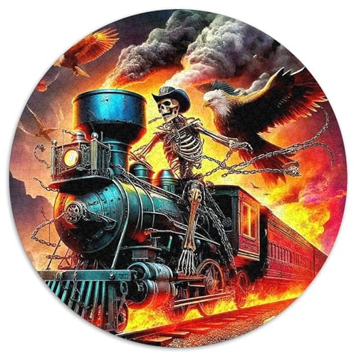 Dampfzug 1000 Teile Puzzle Rund Puzzle Geeignet Ab 12 Jahren Pädagogisches Für Erwachsene Kinder Buntes Tier Geschenke 1000pcs (67.5x67.5cm) von OJASDBDJE