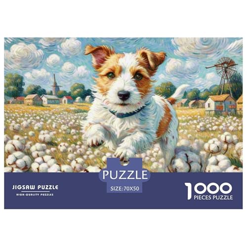 Der Bedlington Terrier 1000 Teile Puzzle Haustier Hund Geschenke Für Frauen/Männer Entspannend Premium-Qualität Spielzeug Lernspiel 70x50cm/1000pcs von OJASDBDJE