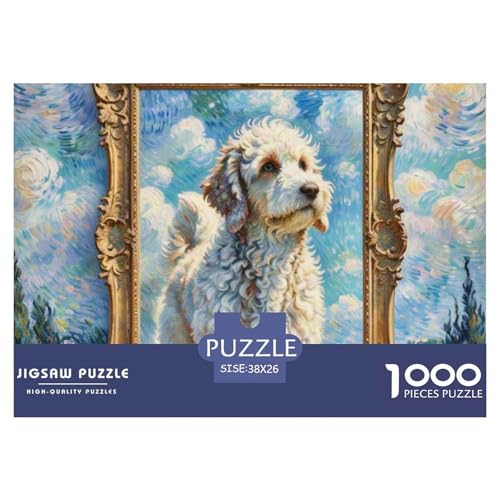 Der Bedlington Terrier 1000 Teile Puzzle Haustier Hund Geschenke Für Frauen/Männer Herausforderung Detailreich Spielzeug Pädagogisches Spiel 38x26cm/1000pcs von OJASDBDJE