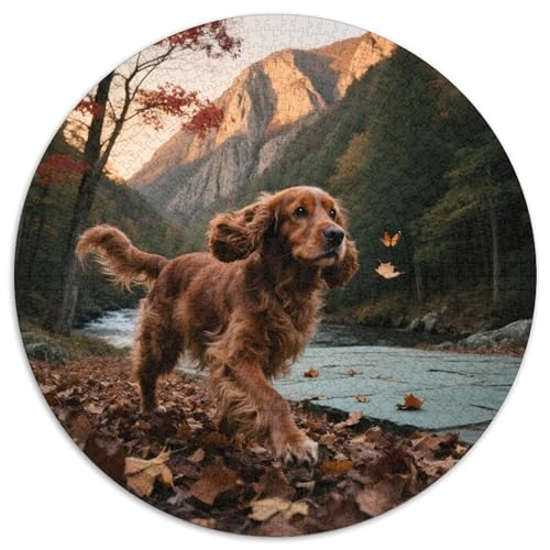 Der Cocker Spaniel 1000 Teile Puzzle Haustier Hund Runde Kreispuzzles Für Erwachsene Und Kinder Pädagogisches Für Erwachsene Kinder Buntes Tier Geschenke 1000pcs (67.5x67.5cm) von OJASDBDJE