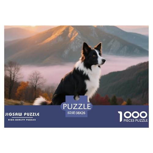 Der Der Border Collie 1000 Teile Puzzle Haustier Hund Für Die Ganze Familie Herausforderung Detailreich Spielzeug Lernspiel 38x26cm/1000pcs von OJASDBDJE