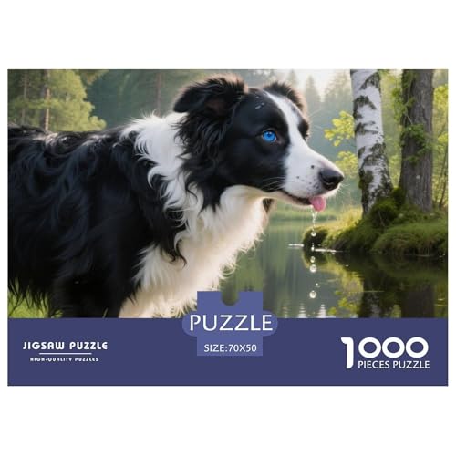Der Der Border Collie 1000 Teile Puzzle Haustier Hund Für Kinder Ab 12 Jahren Entspannend Premium-Qualität Spielzeug Lernspiel 70x50cm/1000pcs von OJASDBDJE