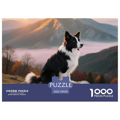 Der Der Border Collie 1000 Teile Puzzle Haustier Hund Geschenke Für Frauen/Männer Herausforderung Premium-Qualität Spielzeug Lernspiel 70x50cm/1000pcs von OJASDBDJE