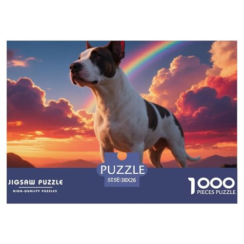 Der Der Bull Terrier 1000 Teile Puzzle Haustier Hund Für Die Ganze Familie Entspannend Premium-Qualität Spaß Lernspiel 38x26cm/1000pcs von OJASDBDJE
