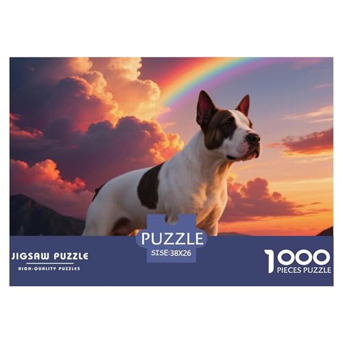 Der Der Bull Terrier 1000 Teile Puzzle Haustier Hund Für Die Ganze Familie Entspannend Premium-Qualität Spielzeug Lernspiel 38x26cm/1000pcs von OJASDBDJE