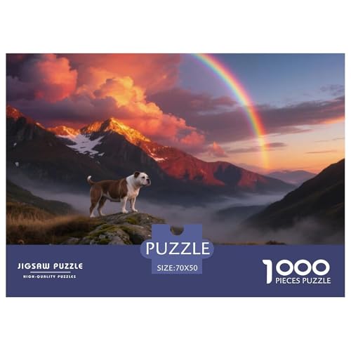Der Der Bull Terrier 1000 Teile Puzzle Haustier Hund Für Die Ganze Familie Herausforderung Detailreich Spaß Lernspiel 70x50cm/1000pcs von OJASDBDJE