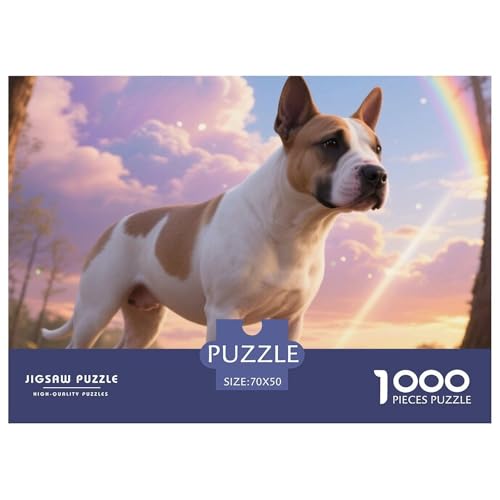 Der Der Bull Terrier 1000 Teile Puzzle Haustier Hund Für Kinder Ab 12 Jahren Entspannend Premium-Qualität Spaß Lernspiel 70x50cm/1000pcs von OJASDBDJE