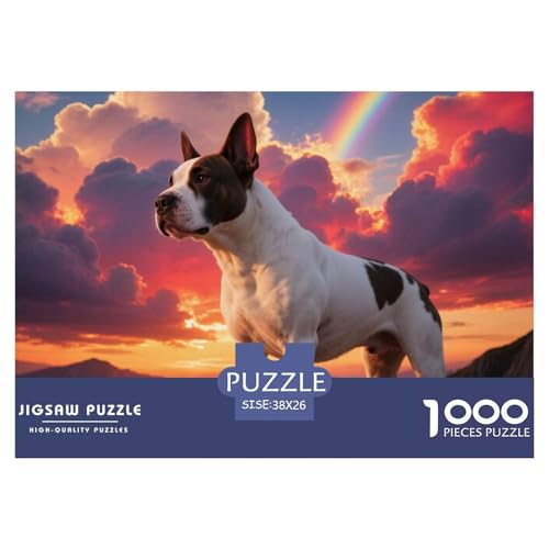 Der Der Bull Terrier 1000 Teile Puzzle Haustier Hund Für Kinder Ab 12 Jahren Herausforderung Premium-Qualität Spaß Pädagogisches Spiel 38x26cm/1000pcs von OJASDBDJE