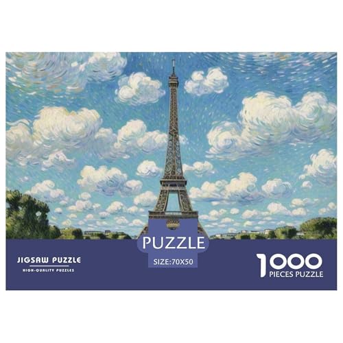 Der Eiffelturm 1000 Teile Puzzle Architektur Geschenke Für Frauen/Männer Herausforderung Detailreich Spaß Pädagogisches Spiel 70x50cm/1000pcs von OJASDBDJE