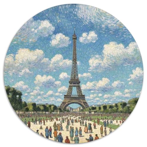 Der Eiffelturm 1000 Teile Puzzles Architektur Circular Puzzle Für Erwachsene Und Kinder Pädagogisches Für Erwachsene Kinder Buntes Tier Geschenke 1000pcs (67.5x67.5cm) von OJASDBDJE