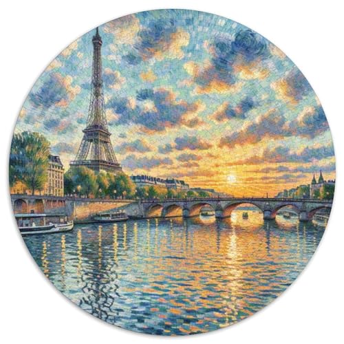 Der Eiffelturm 1000 Teile Puzzles Architektur Rund Puzzle Für Erwachsene Und Kinder Pädagogisches Für Erwachsene Kinder Buntes Tier Stressabbau-Spielzeug 1000pcs (67.5x67.5cm) von OJASDBDJE