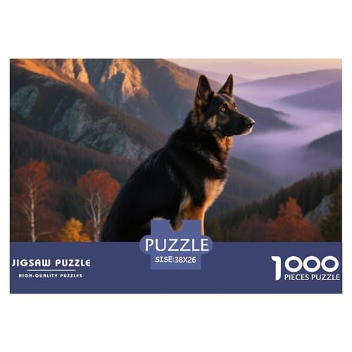 Deutscher Schäfer 1000 Teile Puzzle Haustier Hund Für Die Ganze Familie Entspannend Detailreich Spielzeug Lernspiel 38x26cm/1000pcs von OJASDBDJE