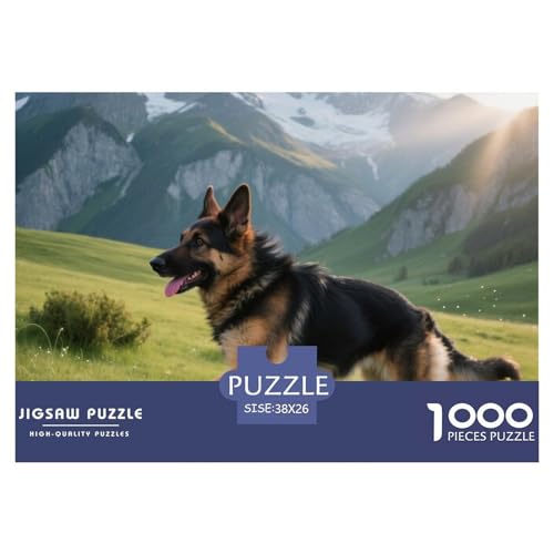 Deutscher Schäfer 1000 Teile Puzzle Haustier Hund Für Die Ganze Familie Herausforderung Detailreich Spielzeug Pädagogisches Spiel 38x26cm/1000pcs von OJASDBDJE