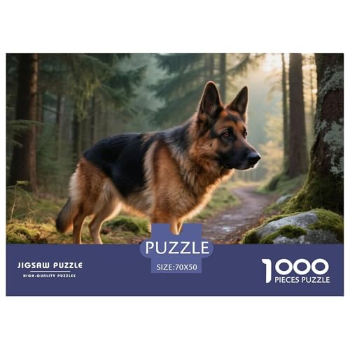 Deutscher Schäfer 1000 Teile Puzzle Haustier Hund Geschenke Für Frauen/Männer Entspannend Premium-Qualität Spielzeug Pädagogisches Spiel 70x50cm/1000pcs von OJASDBDJE