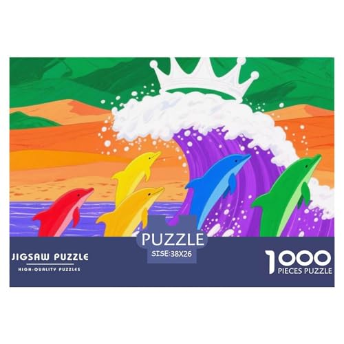 Dolphin Tauchen 1000 Teile Puzzle Tier Für Die Ganze Familie Entspannend Detailreich Spaß Lernspiel 38x26cm/1000pcs von OJASDBDJE
