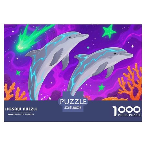 Dolphin Tauchen 1000 Teile Puzzle Tier Für Die Ganze Familie Entspannend Detailreich Spaß Pädagogisches Spiel 38x26cm/1000pcs von OJASDBDJE