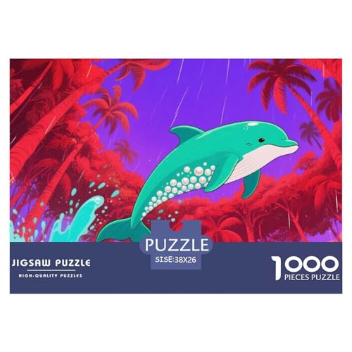 Dolphin Tauchen 1000 Teile Puzzle Tier Für Die Ganze Familie Entspannend Detailreich Spielzeug Lernspiel 38x26cm/1000pcs von OJASDBDJE
