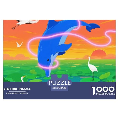 Dolphin Tauchen 1000 Teile Puzzle Tier Für Die Ganze Familie Herausforderung Detailreich Spaß Lernspiel 38x26cm/1000pcs von OJASDBDJE