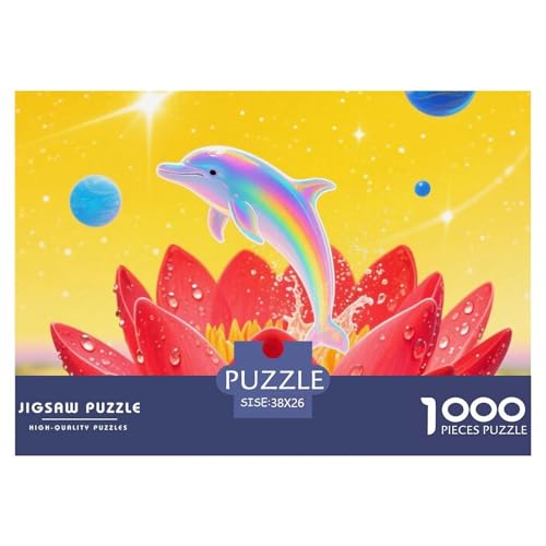Dolphin Tauchen 1000 Teile Puzzle Tier Für Die Ganze Familie Herausforderung Detailreich Spaß Pädagogisches Spiel 38x26cm/1000pcs von OJASDBDJE