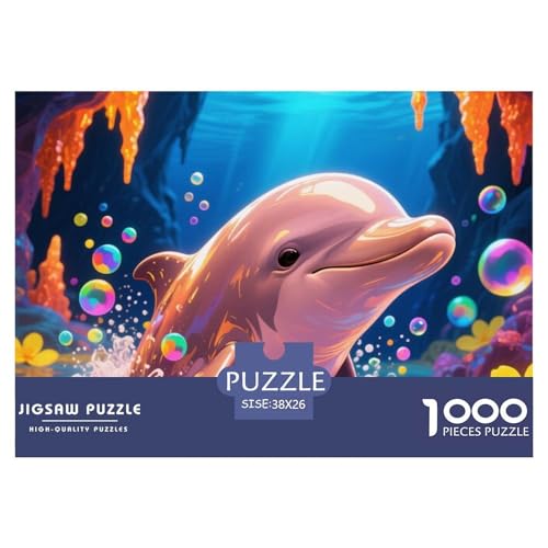 Dolphin Tauchen 1000 Teile Puzzle Tier Für Die Ganze Familie Herausforderung Detailreich Spielzeug Lernspiel 38x26cm/1000pcs von OJASDBDJE