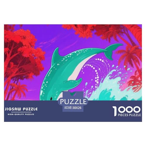 Dolphin Tauchen 1000 Teile Puzzle Tier Für Die Ganze Familie Herausforderung Detailreich Spielzeug Lernspiel 38x26cm/1000pcs von OJASDBDJE