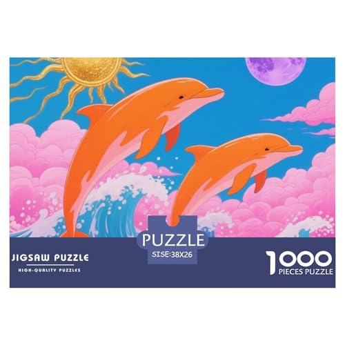Dolphin Tauchen 1000 Teile Puzzle Tier Für Die Ganze Familie Herausforderung Detailreich Spielzeug Pädagogisches Spiel 38x26cm/1000pcs von OJASDBDJE