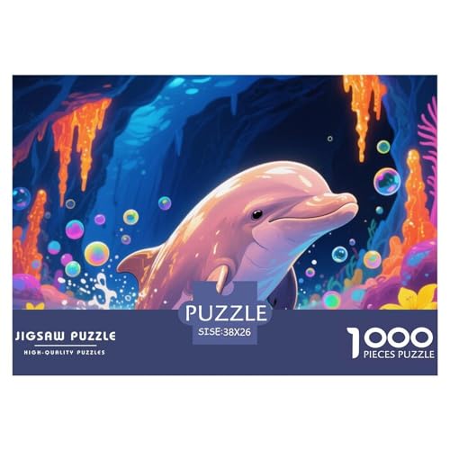 Dolphin Tauchen 1000 Teile Puzzle Tier Für Die Ganze Familie Herausforderung Premium-Qualität Spielzeug Lernspiel 38x26cm/1000pcs von OJASDBDJE