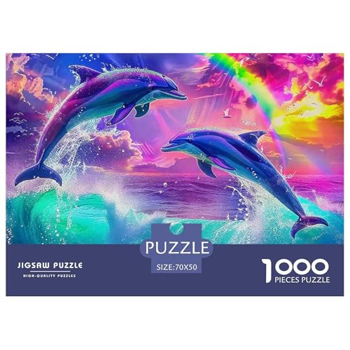 Dolphin Tauchen 1000 Teile Puzzle Tier Für Kinder Ab 12 Jahren Entspannend Detailreich Spielzeug Lernspiel 70x50cm/1000pcs von OJASDBDJE