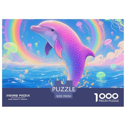 Dolphin Tauchen 1000 Teile Puzzle Tier Für Kinder Ab 12 Jahren Herausforderung Detailreich Spaß Lernspiel 70x50cm/1000pcs von OJASDBDJE