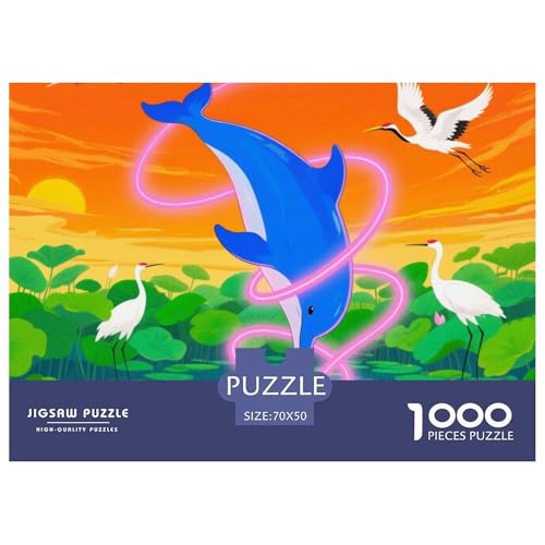 Dolphin Tauchen 1000 Teile Puzzle Tier Für Kinder Ab 12 Jahren Herausforderung Detailreich Spielzeug Lernspiel 70x50cm/1000pcs von OJASDBDJE