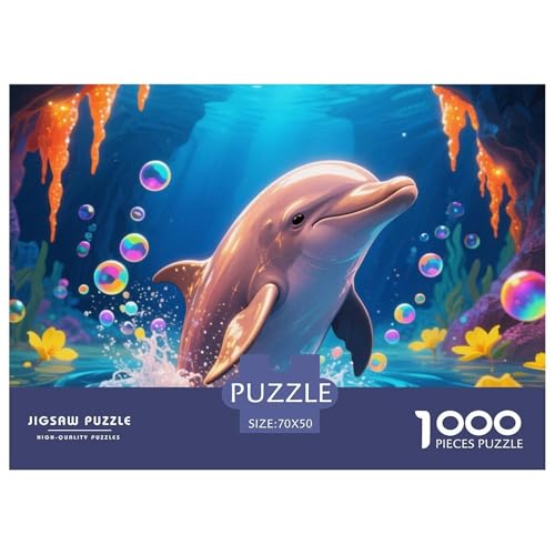 Dolphin Tauchen 1000 Teile Puzzle Tier Für Kinder Ab 12 Jahren Herausforderung Premium-Qualität Spaß Lernspiel 70x50cm/1000pcs von OJASDBDJE