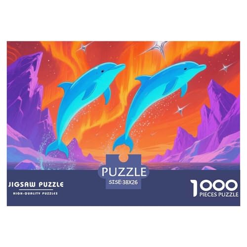 Dolphin Tauchen 1000 Teile Puzzle Tier Geschenke Für Frauen/Männer Herausforderung Detailreich Spielzeug Pädagogisches Spiel 38x26cm/1000pcs von OJASDBDJE