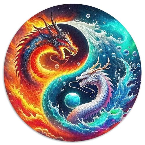 Drachen 1000 Teile Puzzles Circular Puzzles Für Erwachsene Und Kinder Pädagogisches Für Erwachsene Kinder Buntes Tier Geschenke 1000pcs (67.5x67.5cm) von OJASDBDJE