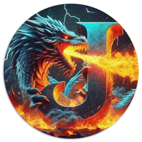 Drachen 1000 Teile Puzzles Runde Kreispuzzles Für Erwachsene Und Kinder Pädagogisches Für Erwachsene Kinder Buntes Tier Geschenke 1000pcs (67.5x67.5cm) von OJASDBDJE
