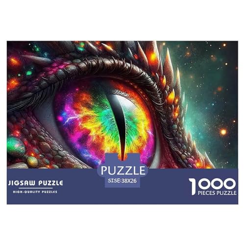 Drachenaugen 1000 Teile Puzzle Mythology Geschenke Für Frauen/Männer Herausforderung Premium-Qualität Spaß Lernspiel 38x26cm/1000pcs von OJASDBDJE