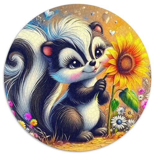 Eichhörnchen 1000 Teile Puzzle Rund Puzzle Für Erwachsene Und Kinder Pädagogisches Für Erwachsene Kinder Buntes Tier Stressabbau-Spielzeug 1000pcs (67.5x67.5cm) von OJASDBDJE