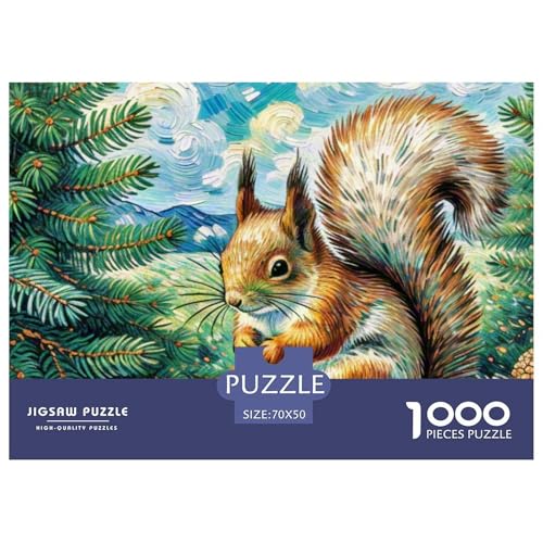 Eichhörnchen 1000 Teile Puzzle Tiere Für Kinder Ab 12 Jahren Herausforderung Premium-Qualität Spaß Lernspiel 70x50cm/1000pcs von OJASDBDJE