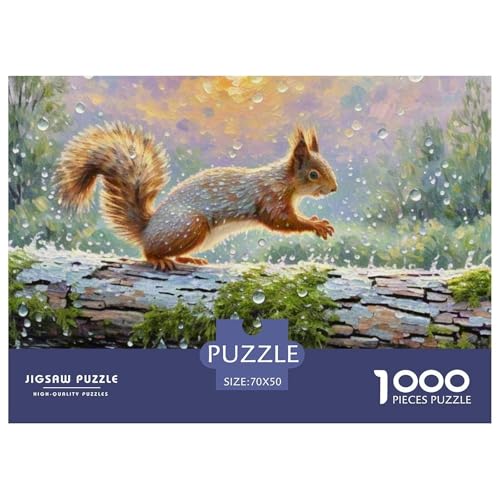 Eichhörnchen 1000 Teile Puzzle Tiere Geschenke Für Frauen/Männer Entspannend Detailreich Spielzeug Lernspiel 70x50cm/1000pcs von OJASDBDJE