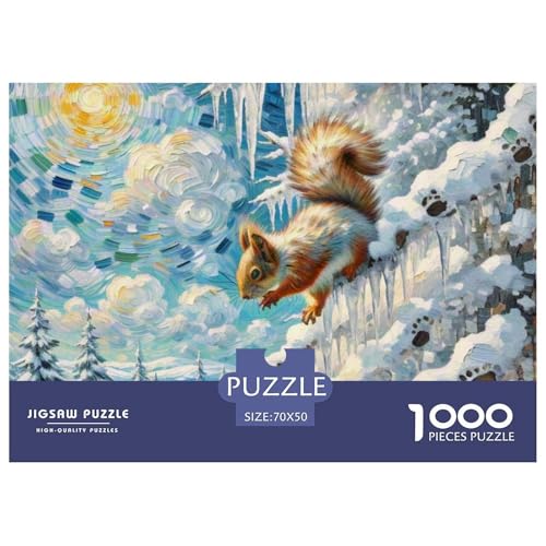 Eichhörnchen 1000 Teile Puzzles Tiere Für Kinder Ab 12 Jahren Entspannend Detailreich Spielzeug Lernspiel 70x50cm/1000pcs von OJASDBDJE