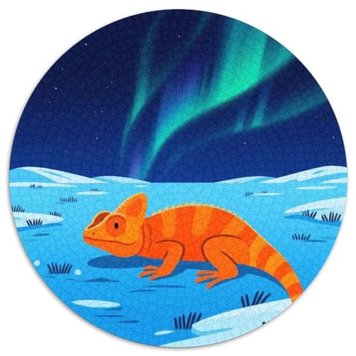 Eidechse 1000 Teile Puzzles Reptilien Circular Puzzle Für Erwachsene Und Kinder Pädagogisches Für Erwachsene Kinder Buntes Tier Geschenke 1000pcs (67.5x67.5cm) von OJASDBDJE